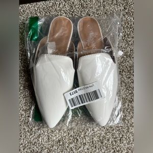 Brand New in bag White Mules